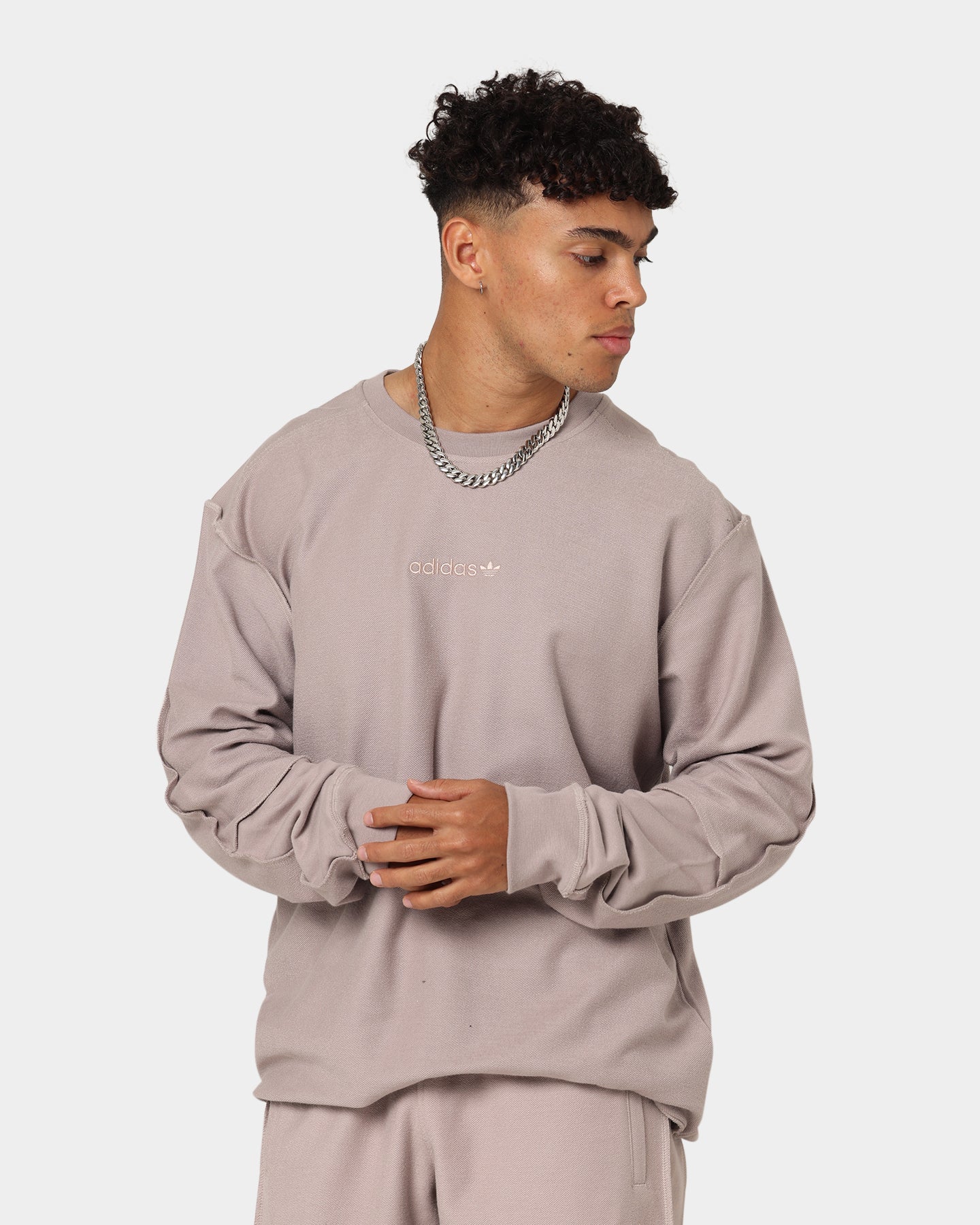 Adidas Loopback Crewneck Sweatshirt for Men & Women | Vapor Grey | Comfortable & Stylish Pullover for Casual Wear, Gym, and Outdoor Activities