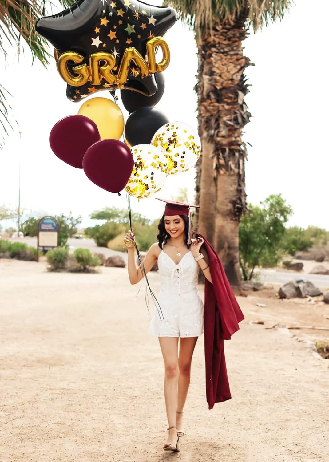 2025 Maroon & Gold Graduation Party Decorations - 40pcs Burgundy Black Balloons Set for Graduation, Wizard Theme & Birthday Celebrations - Perfect for Graduation Ceremonies, Themed Parties & Special Occasions