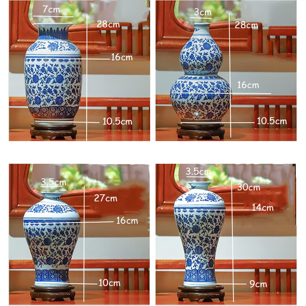 Lucky Blossom Blue and White Porcelain Vase - Chinese Style Ceramic Flower Vase for Home Decor, Wedding Centerpiece & Event Table Decoration | Perfect for Living Room, Dining Table & Special Occasions