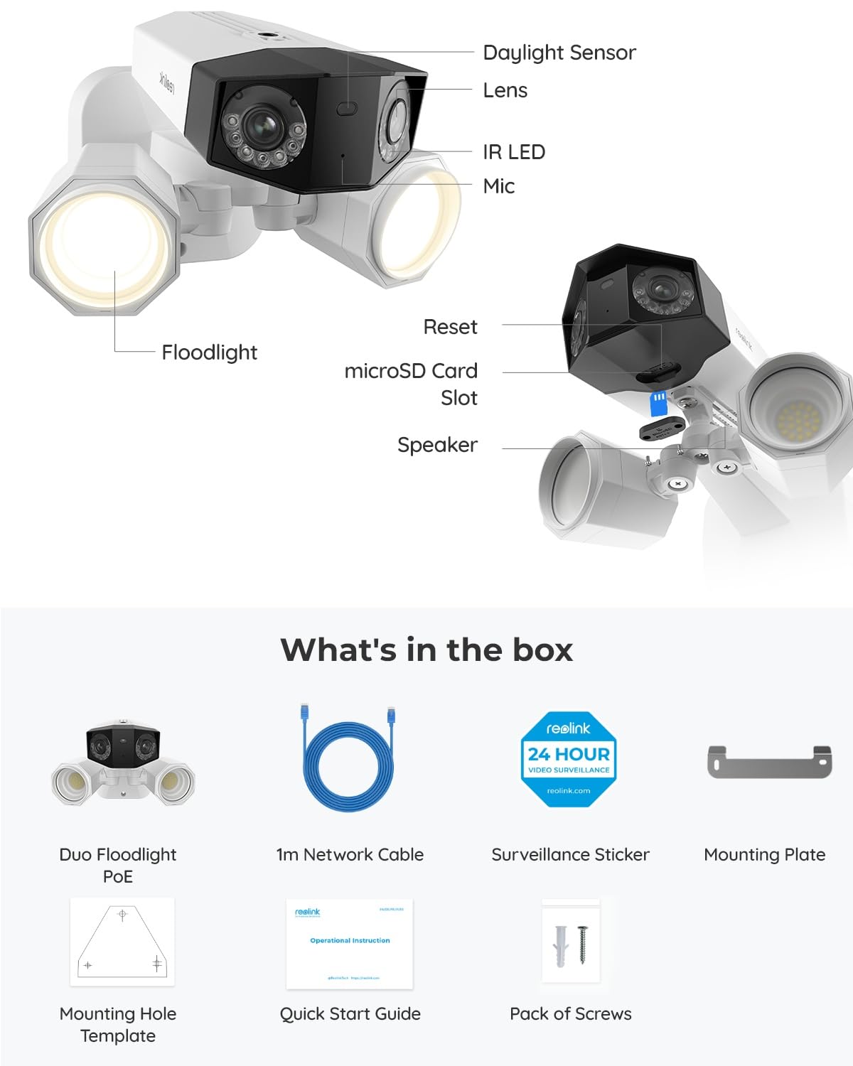 REOLINK 4K PoE Security Floodlight Camera - 180° Ultra-Wide Angle Outdoor IP Camera with Human/Vehicle/Pet Detection, 1800 Lumen LED Floodlights & Two-Way Audio (Renewed) - Perfect for Home Security, Garage Monitoring & Backyard Surveillance
