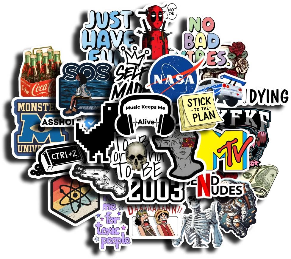 30Pcs Aesthetic Vinyl Stickers - Waterproof Decals for Water Bottles, Laptops, Phones, Scrapbooking, Guitars, Journals - Reusable & Self-Adhesive, 8.3 Inch - Perfect for DIY Crafts, Home Decor, and Personalizing Accessories