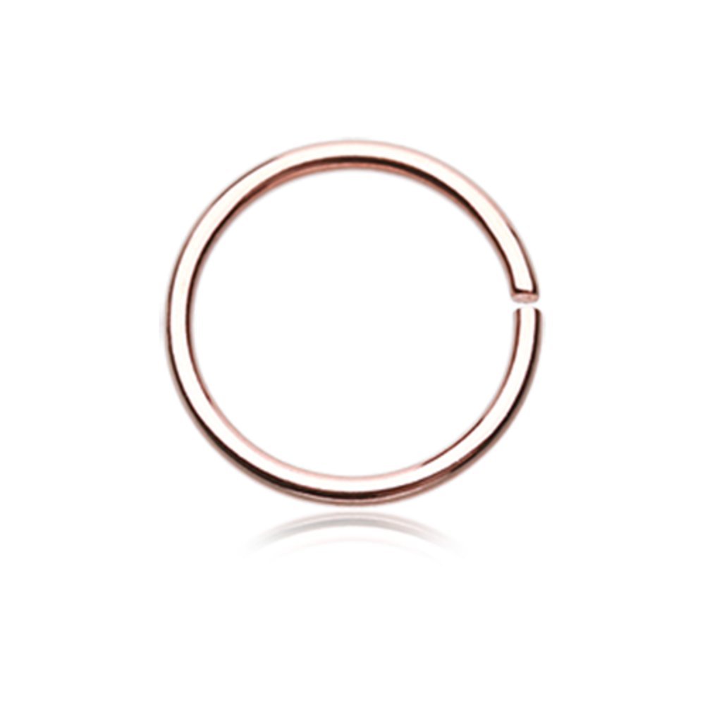 Rose Gold PVD Stainless Steel Bendable Nose Hoop Ring - Hypoallergenic & Comfortable Nose Piercing Jewelry for Women & Men - Perfect for Everyday Wear, Parties & Special Occasions