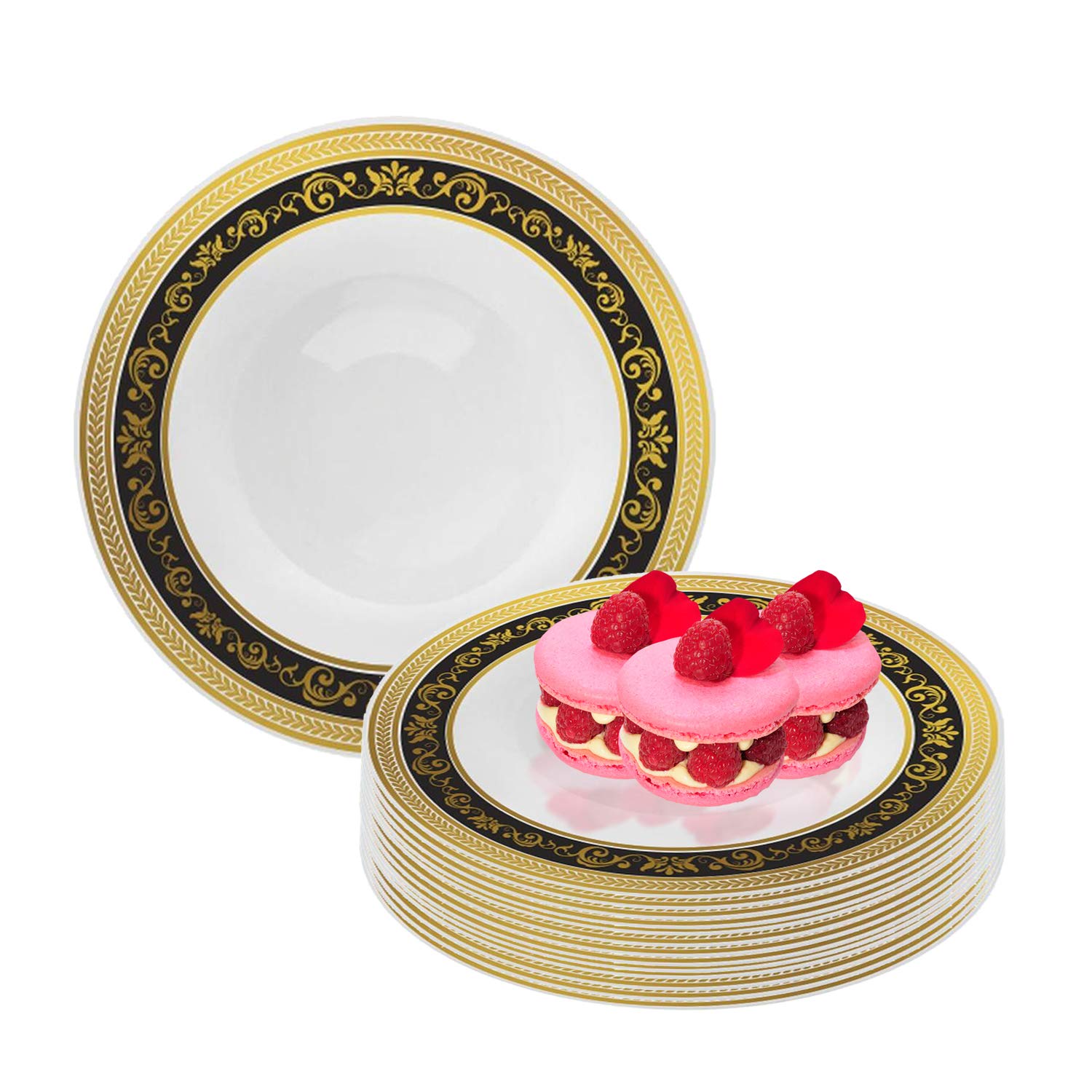 Elegant Disposable Plastic Dessert Plates 120 Pcs - 7.5