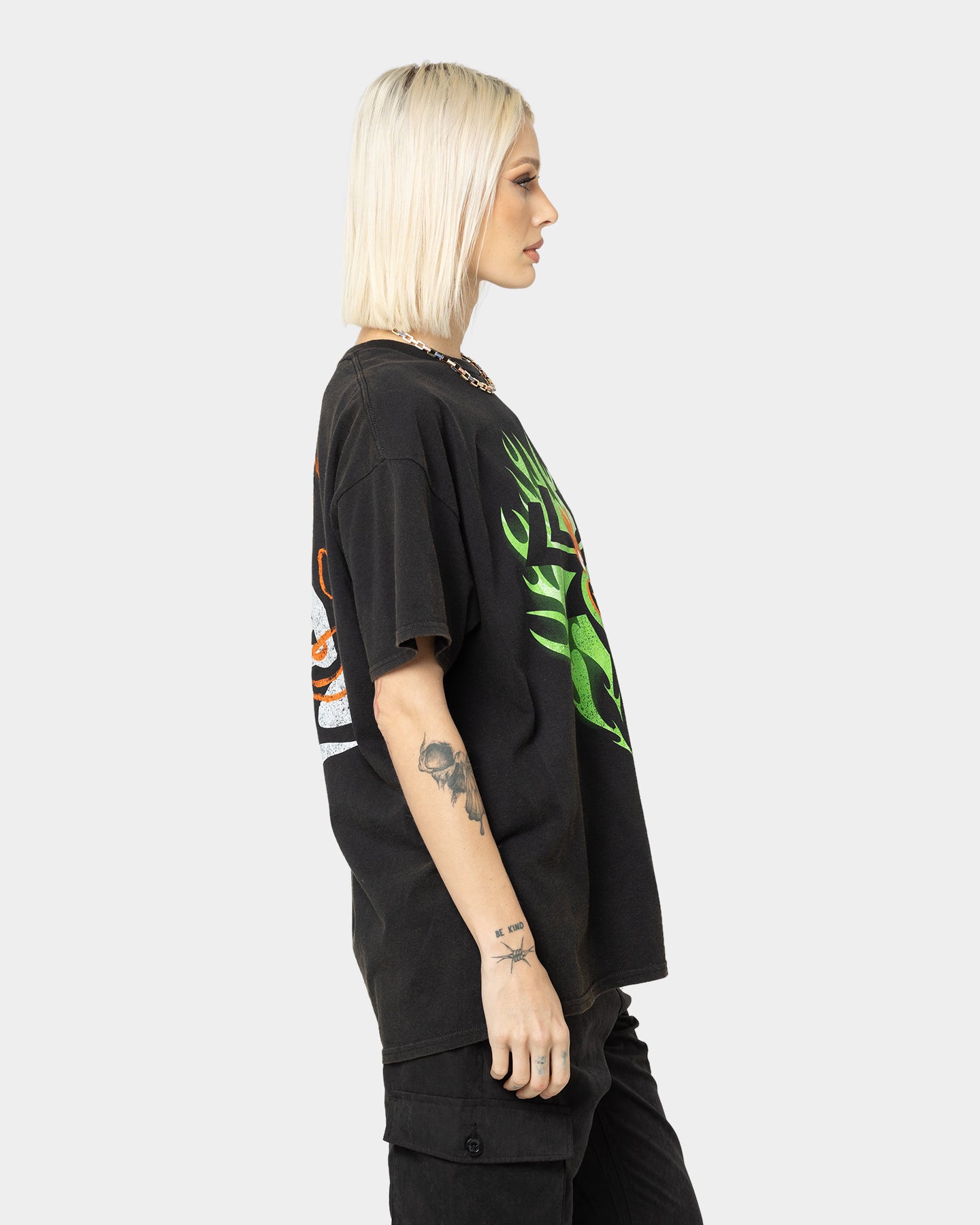 Samurai Jack Aku Graphic T-Shirt - Black Vintage Wash - Anime Cartoon Tee for Men & Women - Perfect for Cosplay, Casual Wear, and Anime Fans