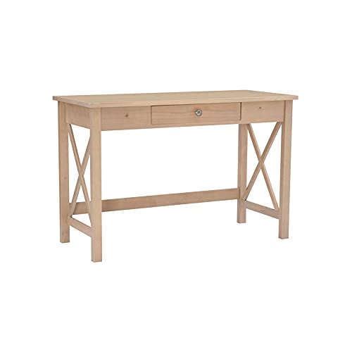 Linon Dalton Pine Wood Laptop Desk in Driftwood Brown - Portable Adjustable Standing Desk for Home Office, Bed, Couch - Compact Writing Table for Work, Study, Gaming & Reading