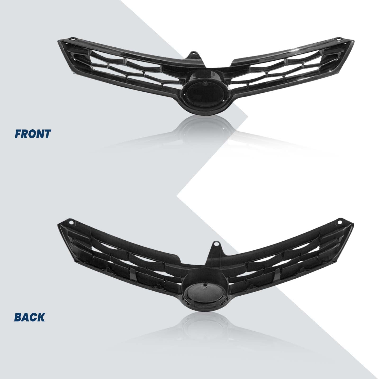 2014-2016 Toyota Corolla S Front Bumper Upper Grille - ABS Gloss Black Replacement for 5310002570 TO1200365 | Perfect Fit & Style Upgrade for Your Sedan