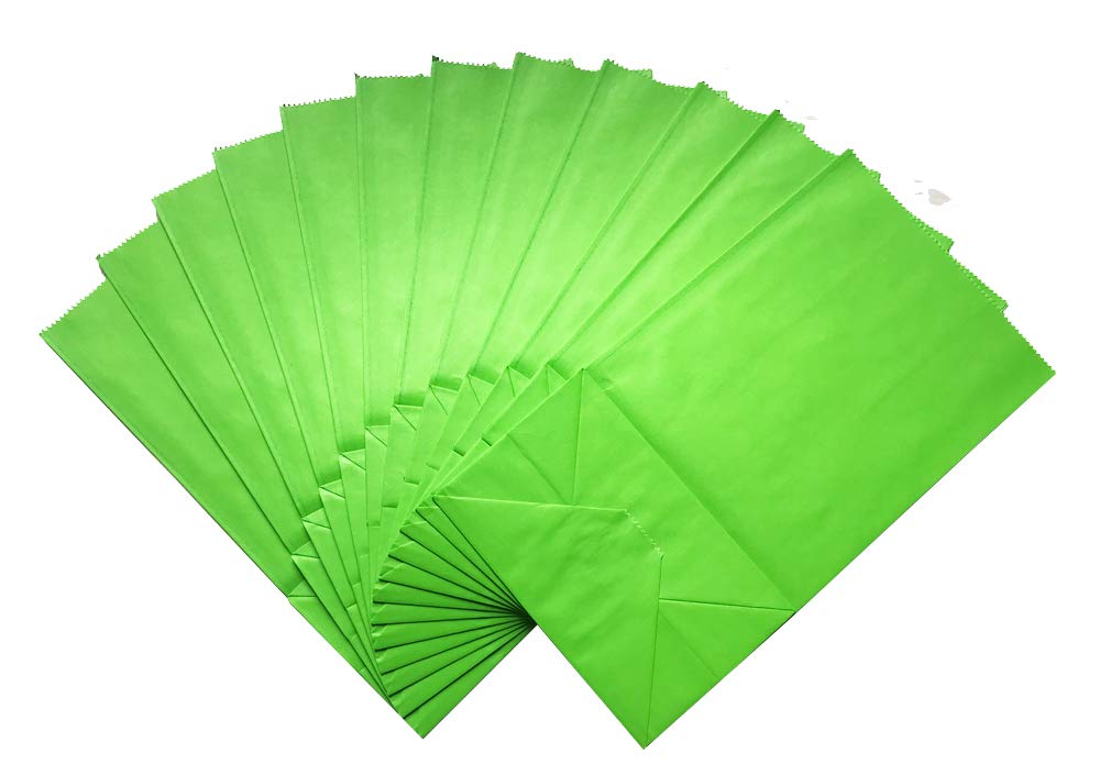 Artseen Party Favor Bags - 24 Count Lime Green Treat Bags 5.1x3.1x9.4 inches for Birthday Parties, Baby Showers & Wedding Favors - Decorative Gift Bags for Candy, Snacks & Small Gifts