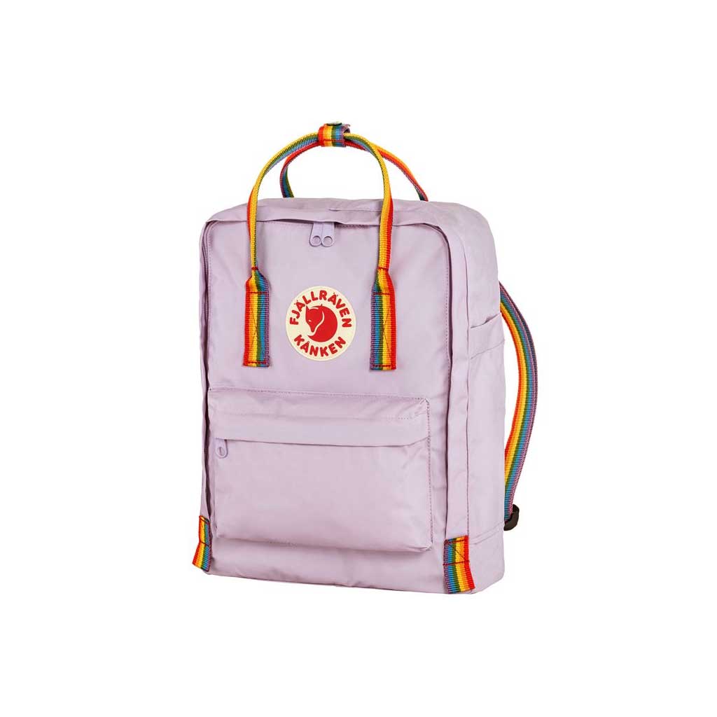 Fjallraven Kanken Rainbow Backpack Pastel Lavender - Lightweight Waterproof Daypack for School, Travel & Outdoor Adventures