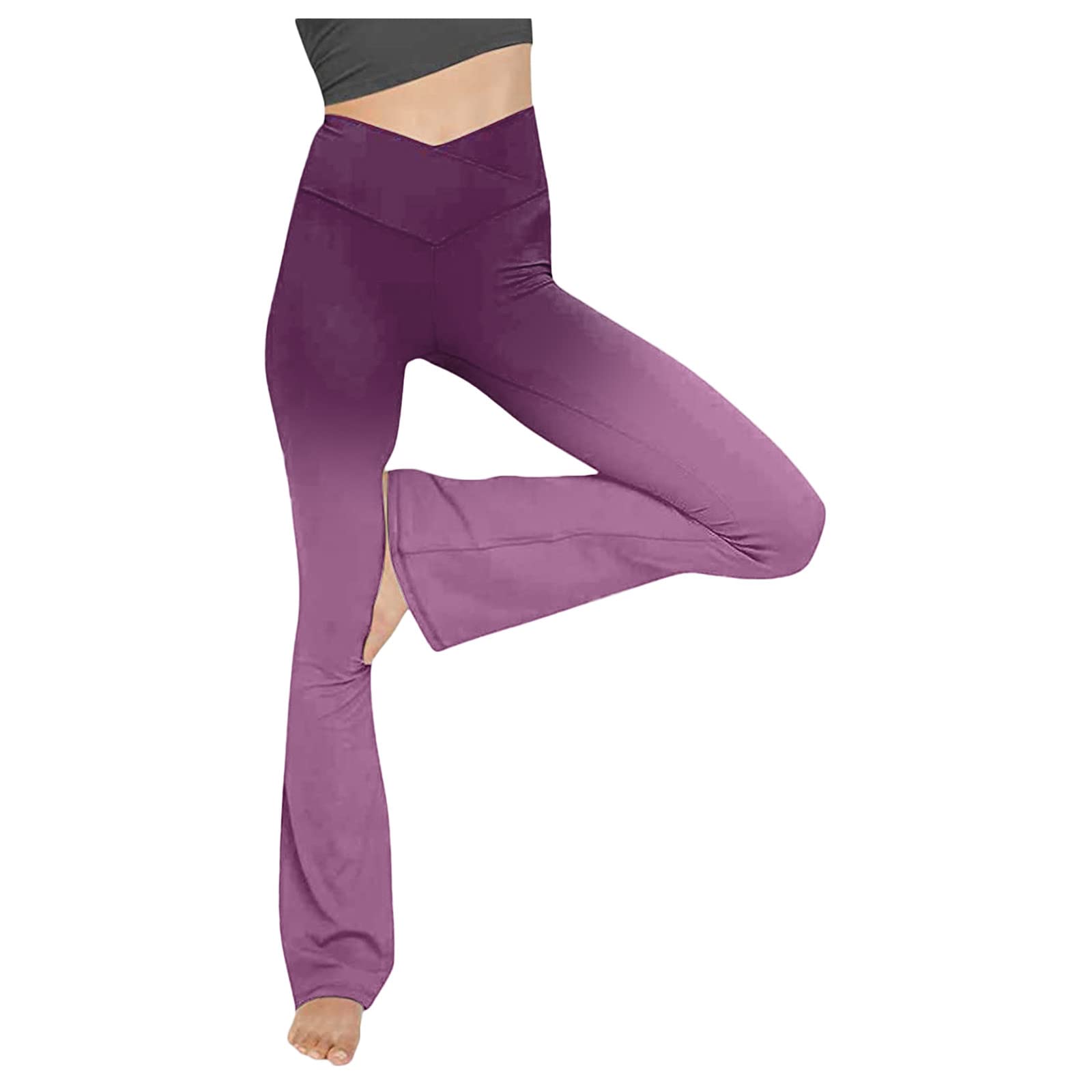 Women's High Waist Bootcut Yoga Pants - Christmas Print Workout Leggings with Tummy Control, No-See Through & Elastic Waistband for Gym, Running, Pilates and Holiday Outfits