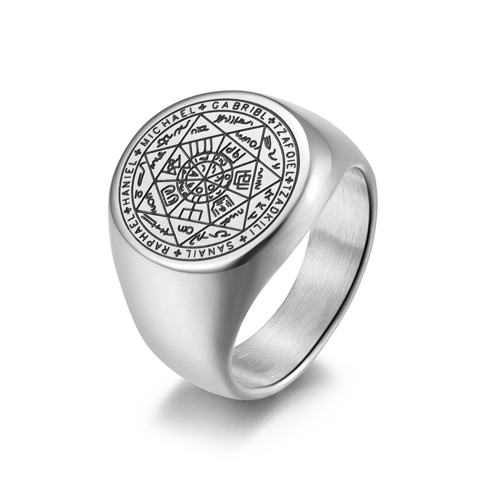 Men's Stainless Steel Signet Ring 18MM - Anniversary Band Size 7-12 for Gifts & Weddings