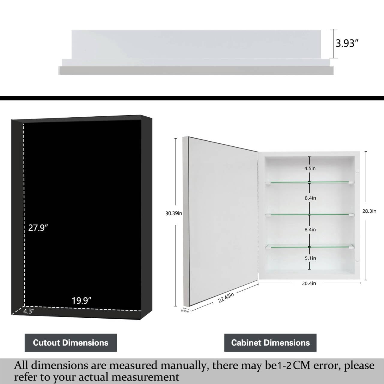 Retro Bevel Edge Medicine Cabinet with Metro Beaded Mirror - 22