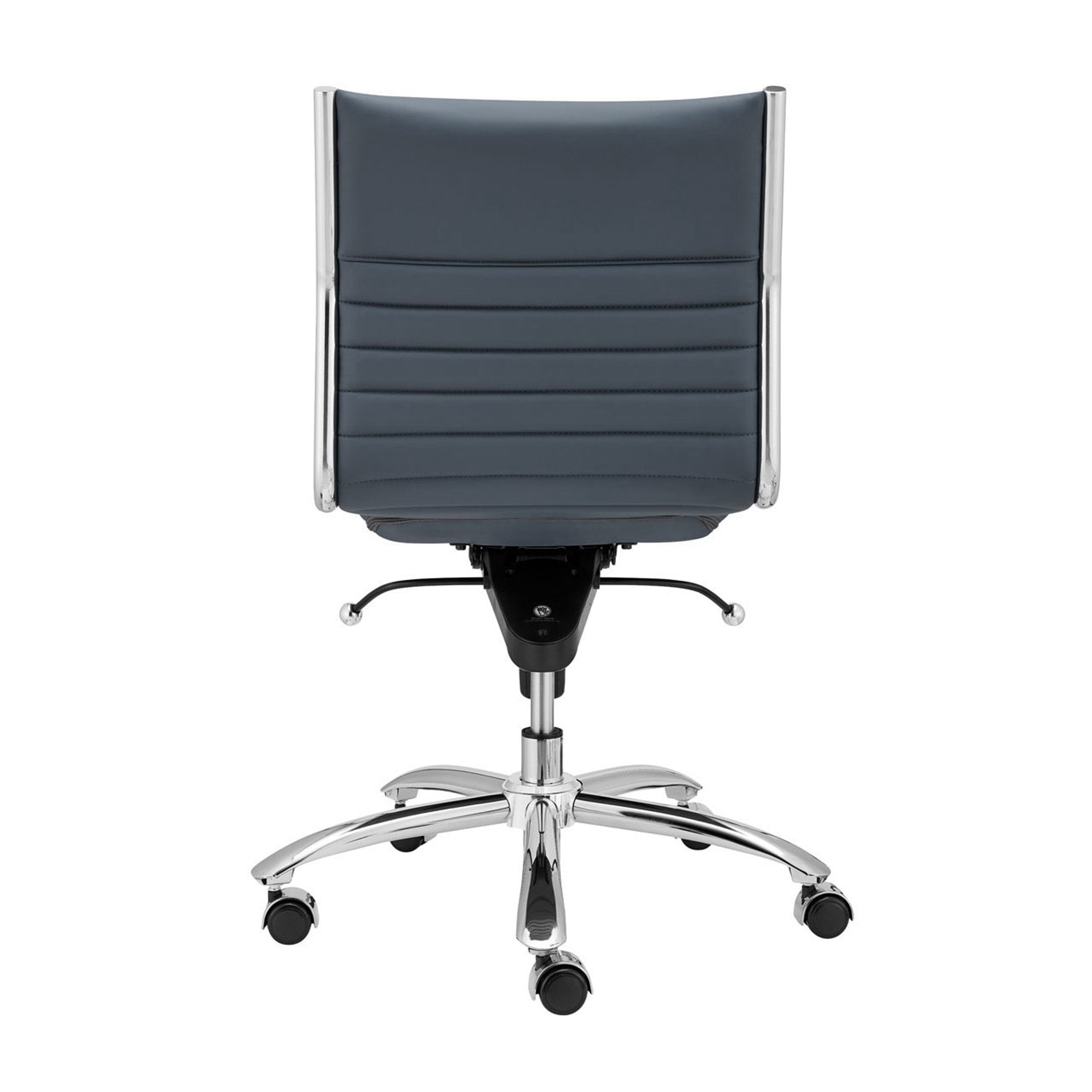 Euro Style Dirk Low Back Office Chair - Armless Ergonomic Design with Chrome Steel Base for Home, Office & Workspace Comfort