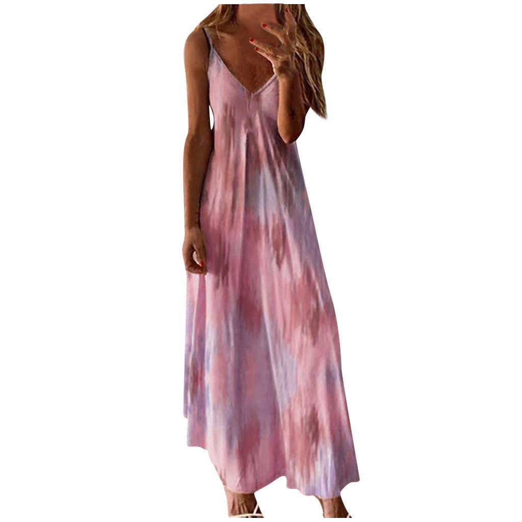 Women's Summer Beach Dress - Casual Loose Long Sleeveless Vintage Maxi Dress | Perfect for Beach Vacations, Pool Parties & Summer Outings