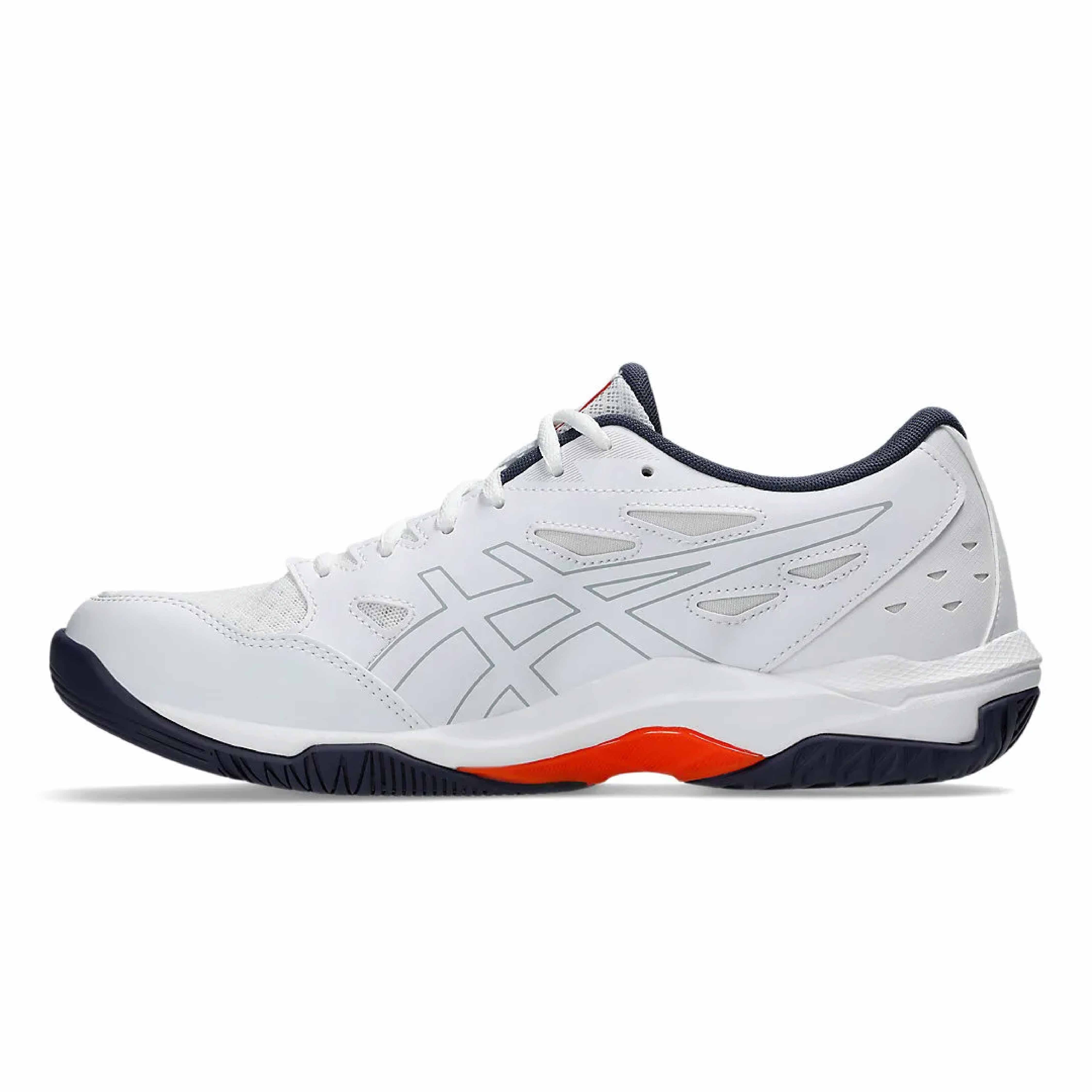 ASICS Gel Rocket 11 Men's Squash Shoes - White/Indigo Fog - Indoor Court Sports, Badminton & Volleyball Shoes with Superior Cushioning & Stability