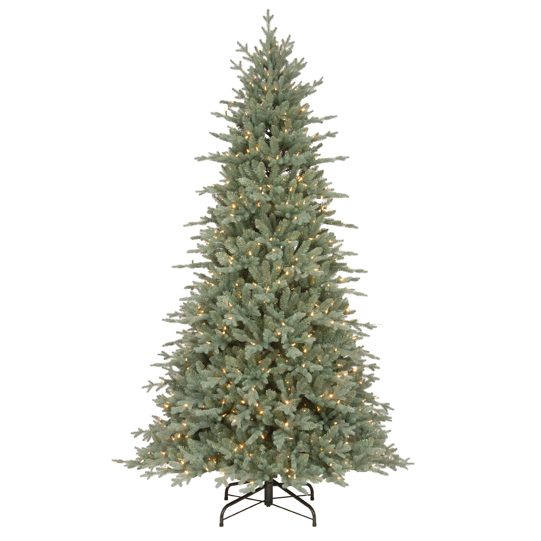 7.5 ft Pre-Lit Buckingham Blue Spruce Artificial Christmas Tree with 500 Clear LED Lights - Perfect for Living Room, Office & Holiday Decorations