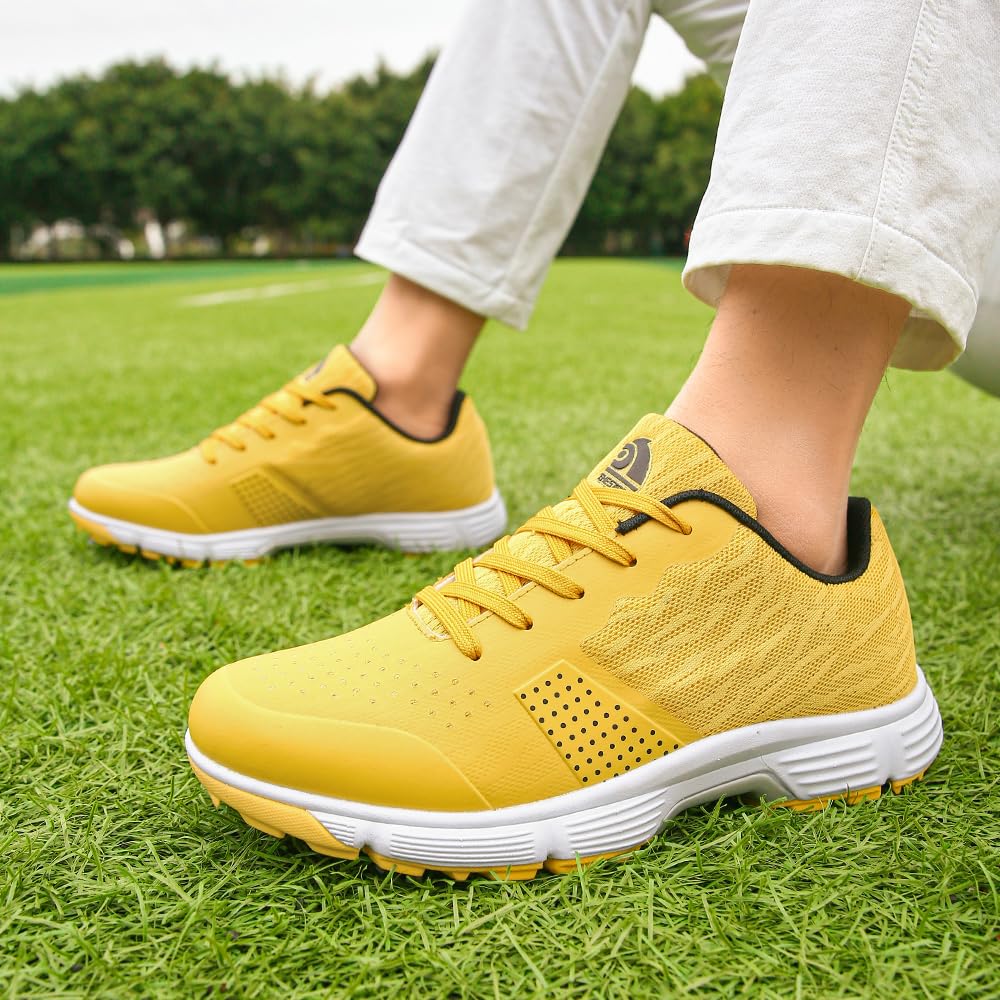 THESTRON Men's Golf Shoes - Breathable Mesh Spiked Golf Sneakers for Walking & Training - Lightweight Comfortable Golf Shoes for Men - Perfect for Golf Course, Driving Range & Outdoor Sports