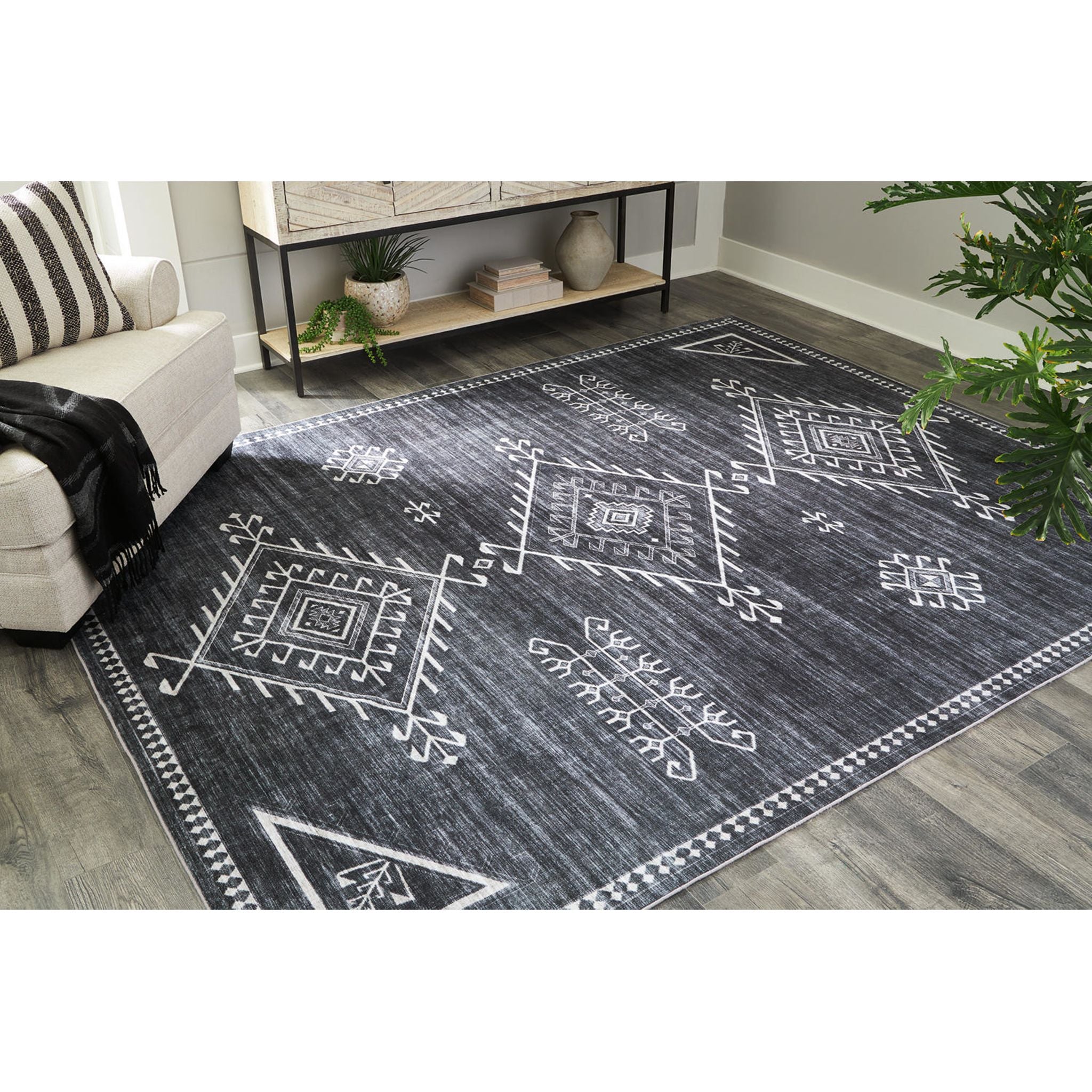 Arloman 5'x7' Area Rug - Soft Non-Slip Living Room Rug, Perfect for Bedroom, Dorm & Home Decor - Machine Washable Modern Floor Carpet