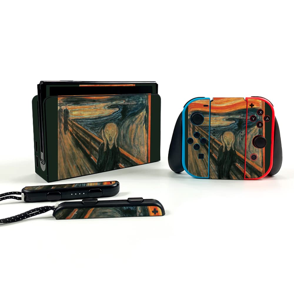 MightySkins Vinyl Decal Wrap Cover Compatible with Nintendo Switch OLED - The Scream Design | Protective, Durable Skin for Gaming Console | Easy to Apply & Remove | Made in USA | Perfect for Customizing & Protecting Your Switch During Travel or Home Gaming