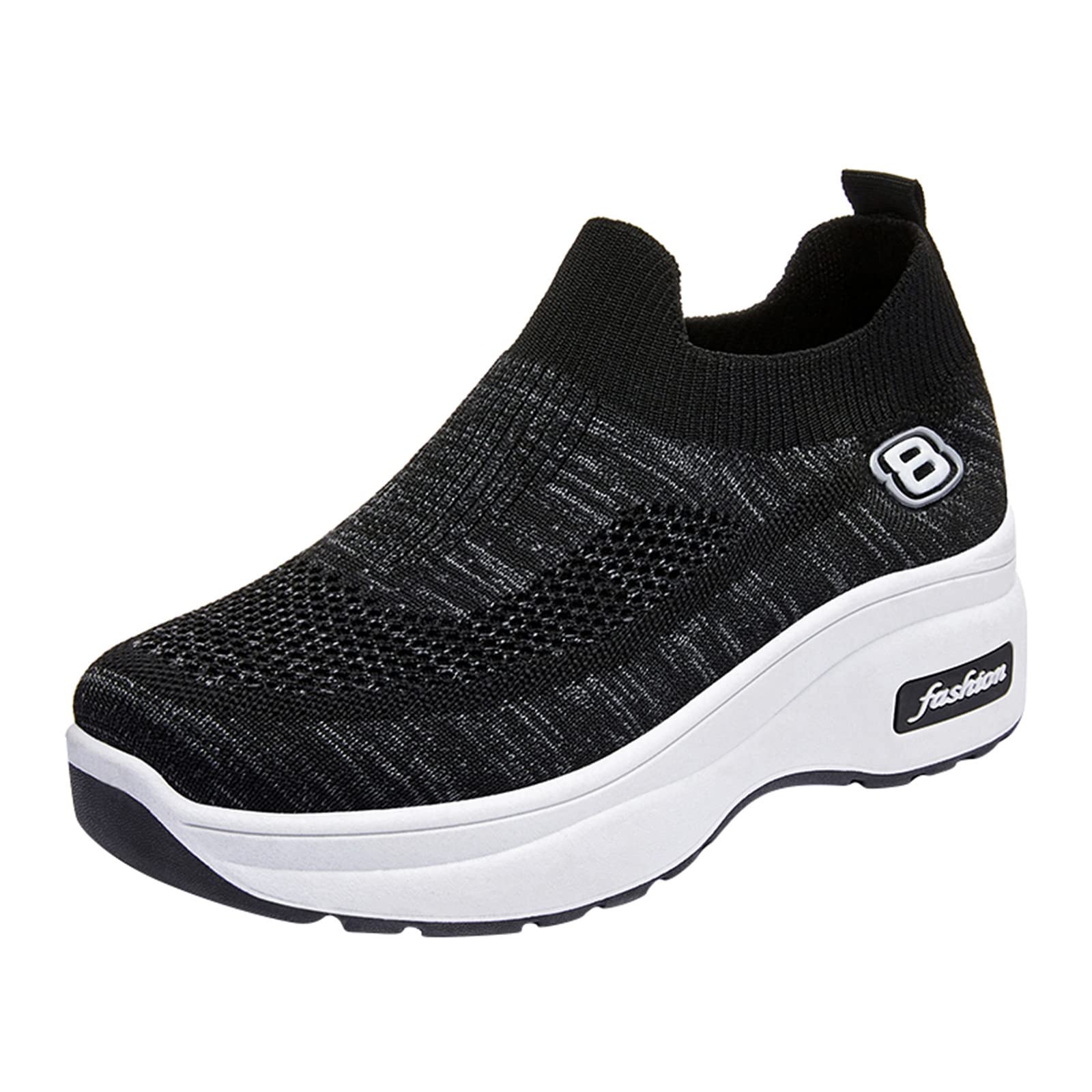 Women's Comfortable Pointed Toe Flats - Breathable Sneakers for Running, Fitness & Casual Wear | Size 10 Black | Perfect for Work, Travel & Outdoor Activities