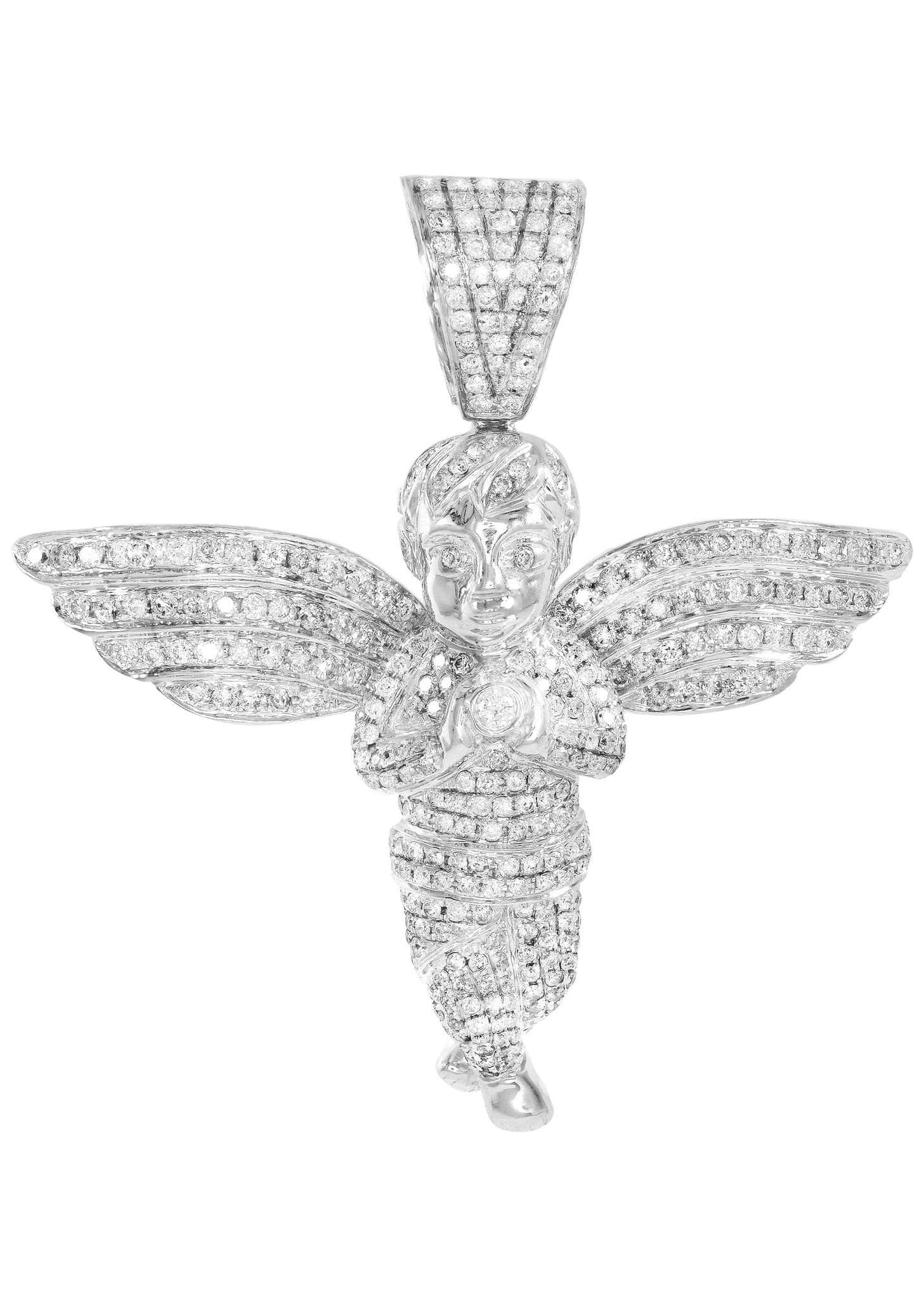 Diamond Angel Pendant Necklace - 26.69g (5.04 Carats) Genuine White Gold Jewelry for Women - Perfect for Gifts, Anniversaries & Special Occasions