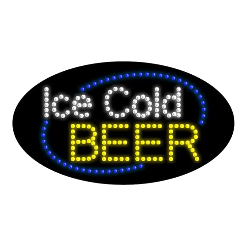 LED Beer Sign - Ice Cold Beer Neon Light Bar Decor for Home, Man Cave, or Pub - Perfect for Parties, Game Nights & Sports Events