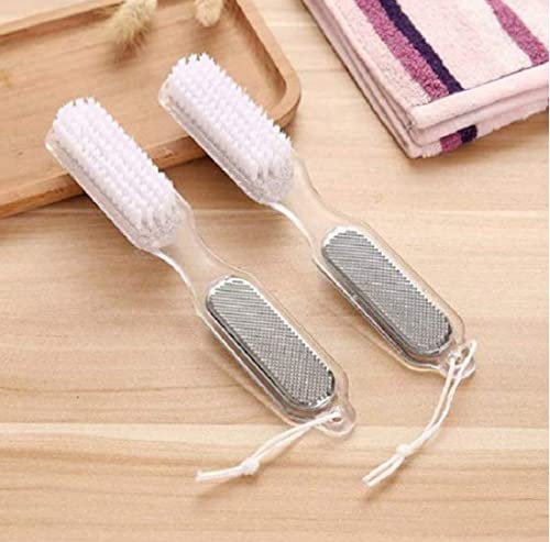 2-Pack 4-in-1 Foot Stone Dead Skin Remover - Double Head Pedicure Grinding Tool with Cleaning Brush for Soft Smooth Feet - Perfect for Home Pedicure & Foot Care Routine