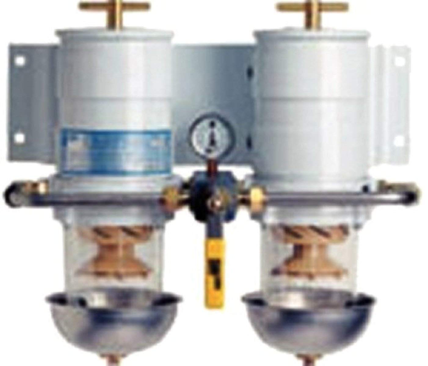 MAX-DUAL Heavy Duty Fuel Filter Water Separator with Rotary Valve - Compatible with Diesel & Gas Engines - Ideal for Trucks, Boats & Agricultural Equipment