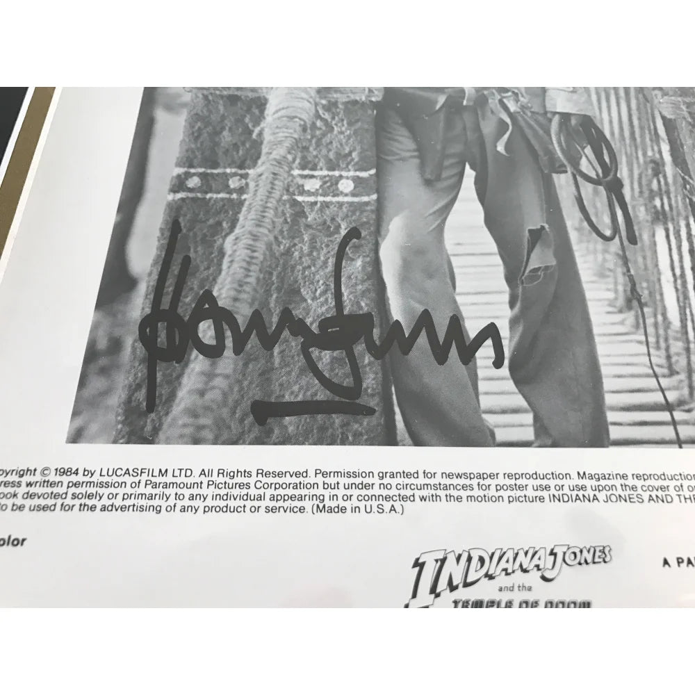 Harrison Ford Autographed Indiana Jones Temple of Doom Framed Collage with JSA COA - Perfect for Movie Memorabilia Collectors & Home Theater Decor