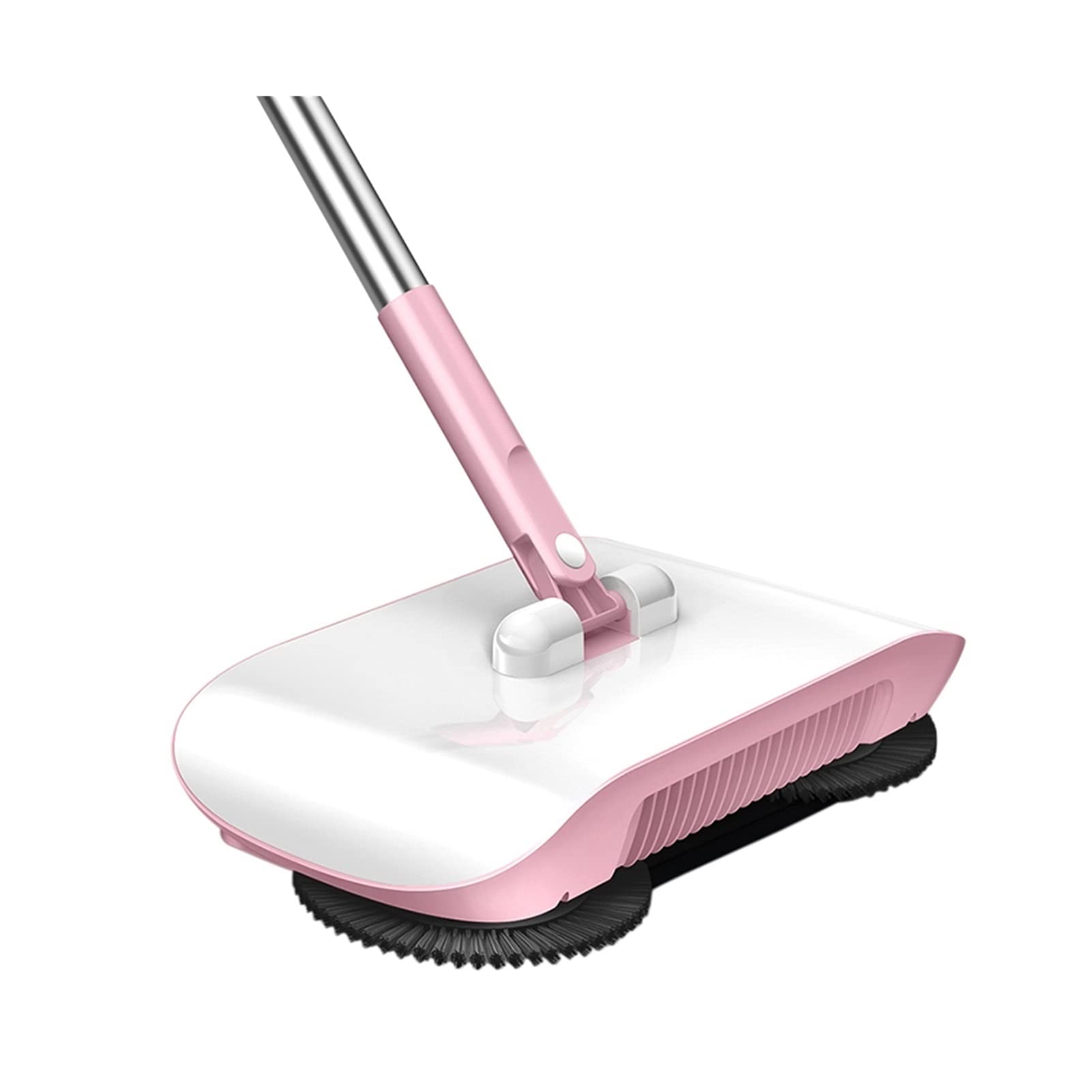 ZHU-CL Pink Automatic Hand Push Sweeper - Magic Rotating Broom for Home Cleaning - No Electric Household Cleaning Tool - Perfect for Hardwood Floors, Tile & Pet Hair Removal - Home Cleaning Accessories (As Shown)