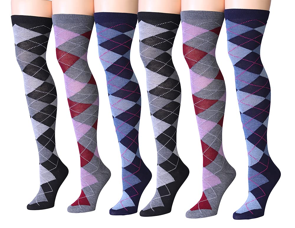 Isadora Paccini Women's Over The Knee Socks - 6 Pairs Pack, Thigh High Socks for Women, Fashionable & Comfortable - Perfect for Boots, Dresses & Winter Outfits