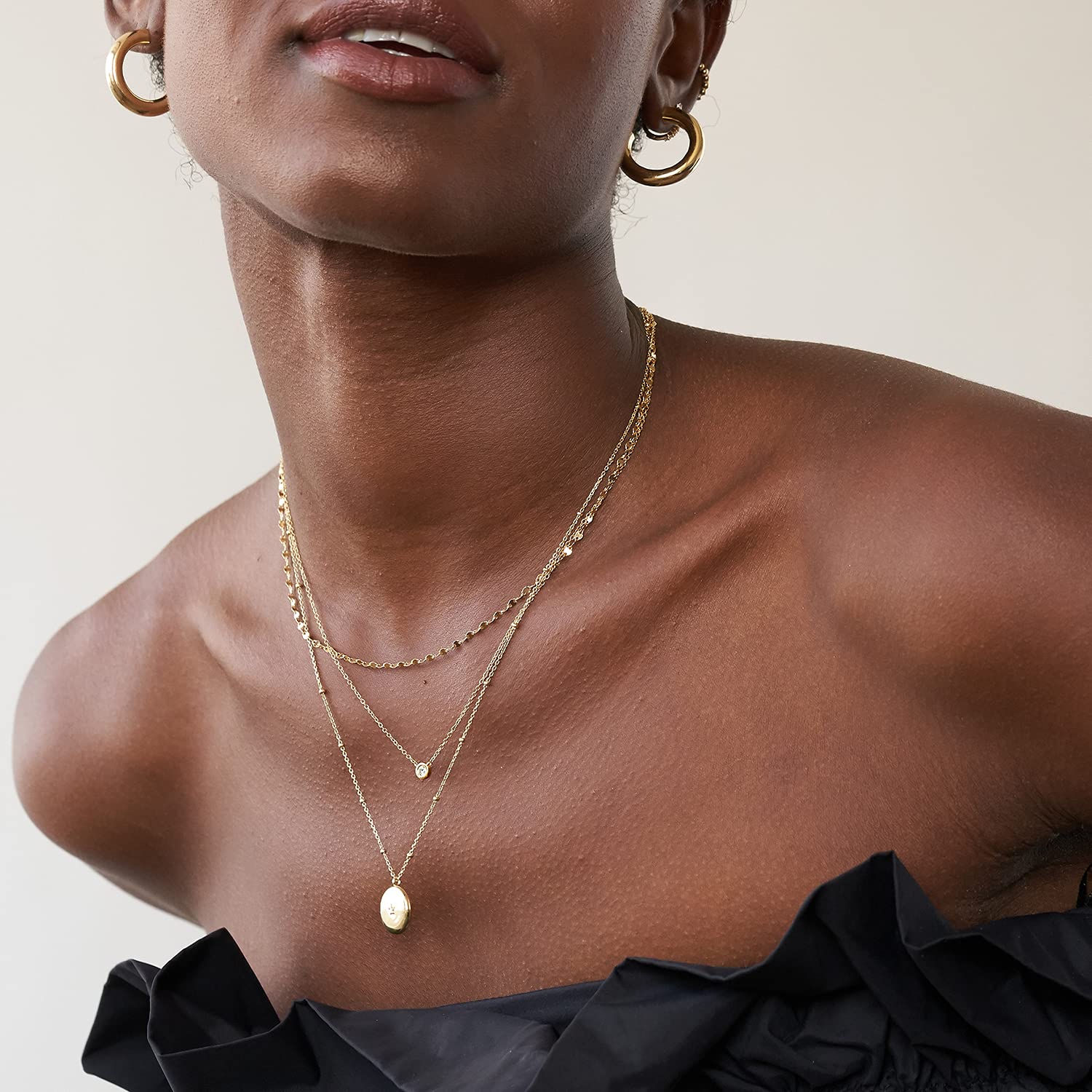 Oak&Luna Juno Diamond Necklace for Women - Round Cut Diamond Pave Choker in Sterling Silver or Gold Plating - Elegant Dainty Pendant Jewelry Gift for Her - Perfect for Summer, Birthday, Mother's Day, Christmas, Anniversary & Special Occasions