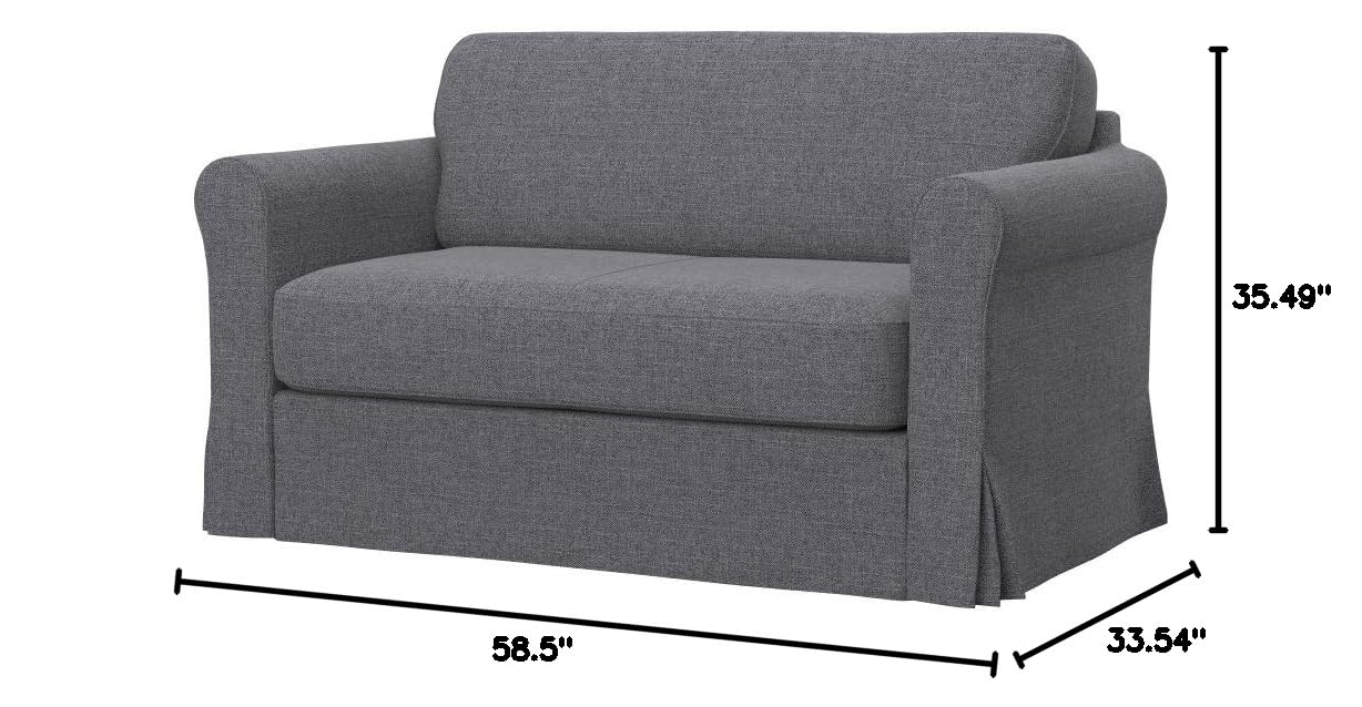Hagalund Sofa-Bed Replacement Cover - Breathable Fabric Slipcover in Natural Grey | Perfect for Home, Office & Guest Room Furniture Protection