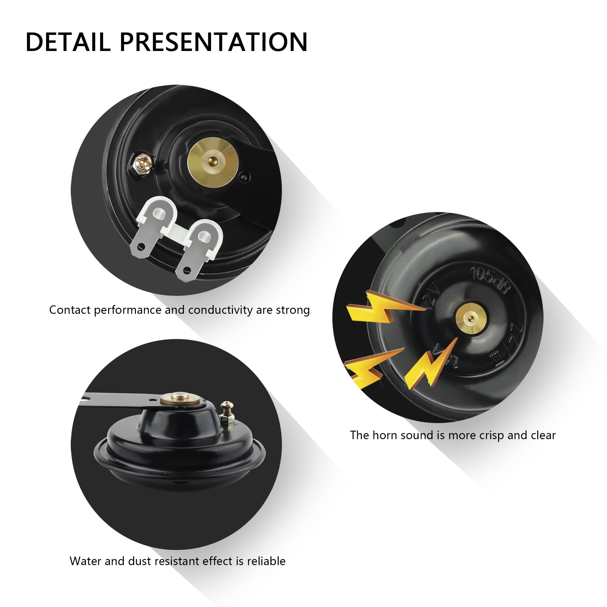 105dB Loud Motorcycle Horn - 12V 1.5A Electric Speaker for Scooters, Dirt Bikes & ATVs | Universal Bike Accessory for Safety & Alerting Traffic