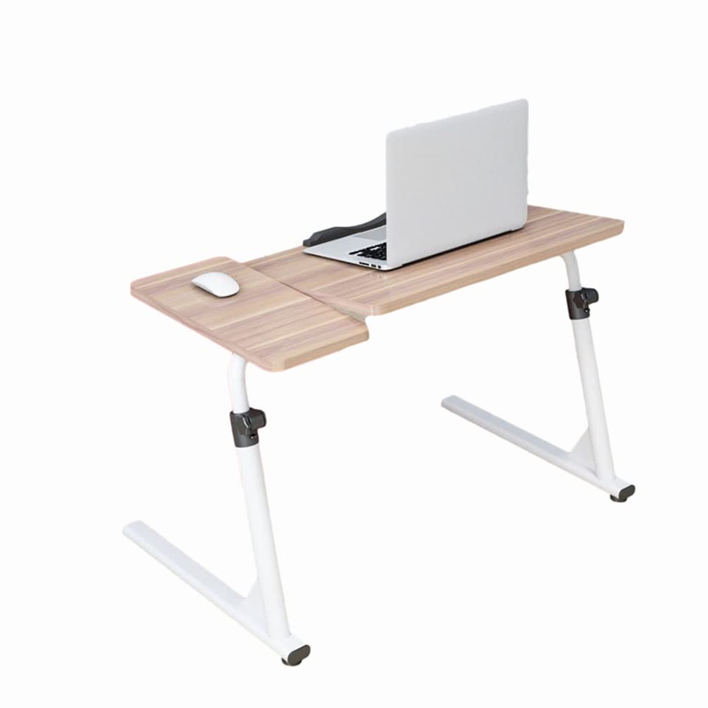 Adjustable Height Rolling Laptop Desk with Wheels - Portable Standing Desk for Office, Home, Couch & Floor Use - Multi-Angle Notebook Stand for Work, Study & Reading - Natural Wood Color (Kids & Adults)