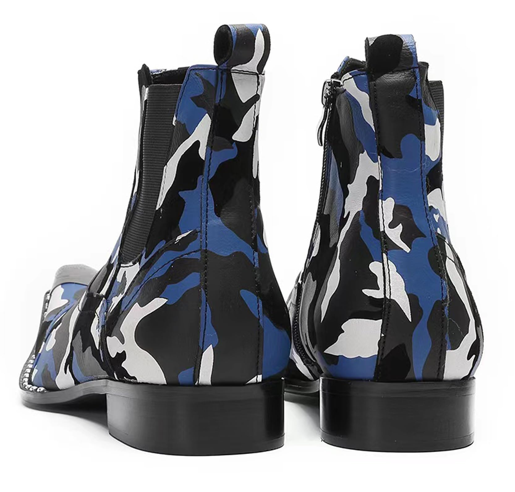 Men's Western Leather Boots with Stylish Zipper & Metal Toe - Chelsea Dress Boots for Cowboy Style | Perfect for Casual Wear, Night Out & Country Events