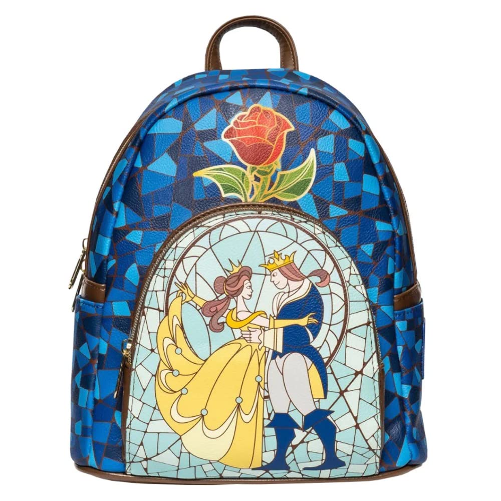 Disney Beauty and the Beast Stained Glass Mini Backpack - Official Entertainment Earth Exclusive Collectible for Cosplay, Conventions & Disney Fans