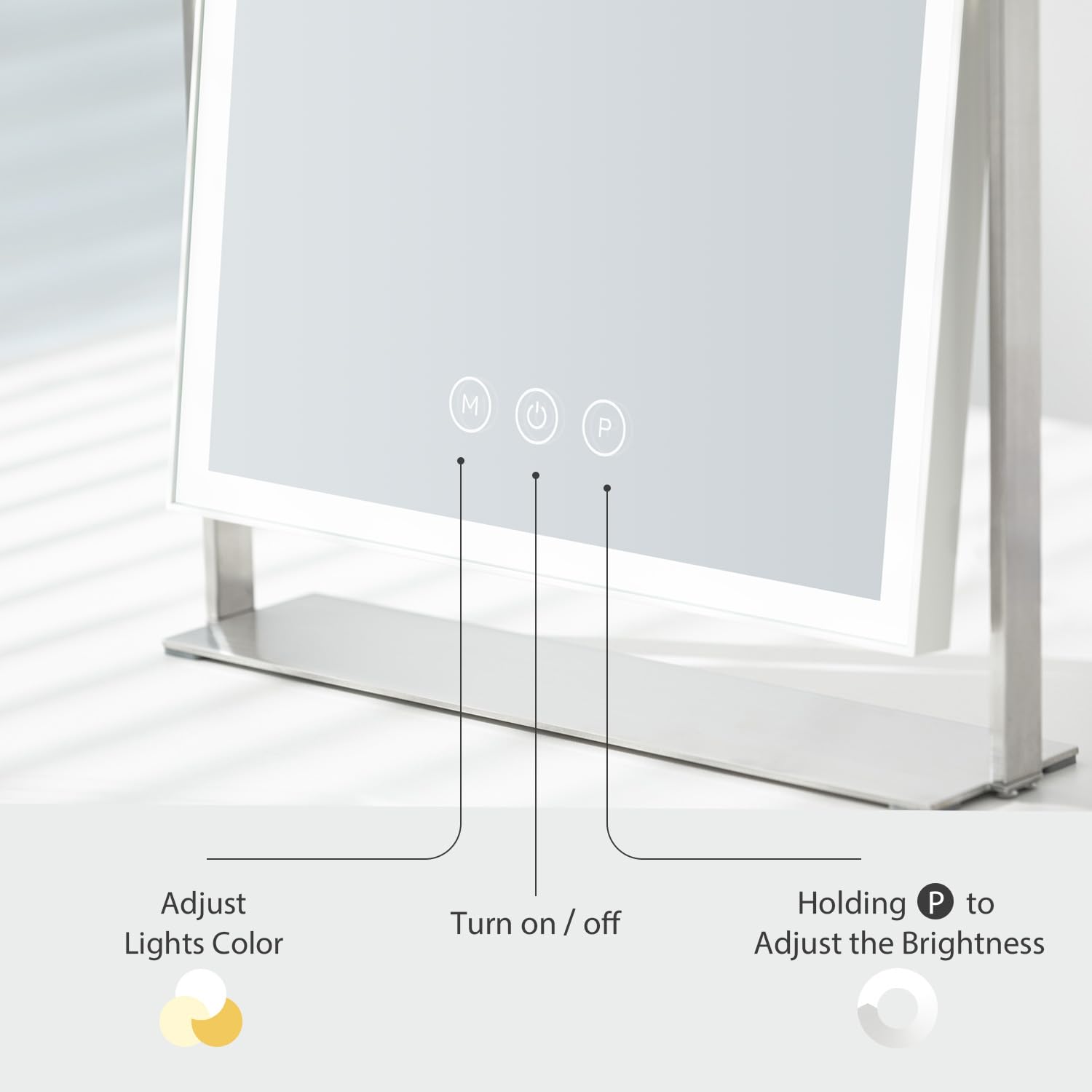 14 Inch LED Vanity Mirror with 104 Lights - Adjustable Makeup Mirror with Metal Stand, Plug-in Table Mirror for Professional Makeup Application & Skincare Routine | Perfect for Bedroom, Bathroom & Dressing Room