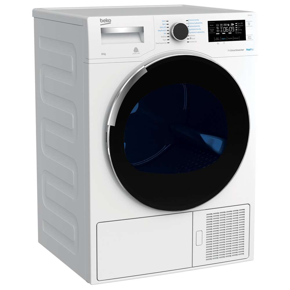 Beko 8kg Heat Pump Dryer White - Energy Efficient Tumble Dryer for Home Laundry - Perfect for Small Spaces & Eco-Friendly Drying