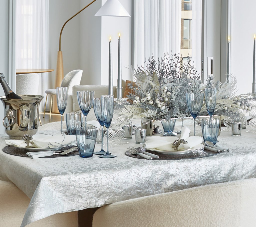 Premium Metallic White & Silver Metafoil Tablecloth - Elegant & Shiny for Weddings, Parties, and Special Events