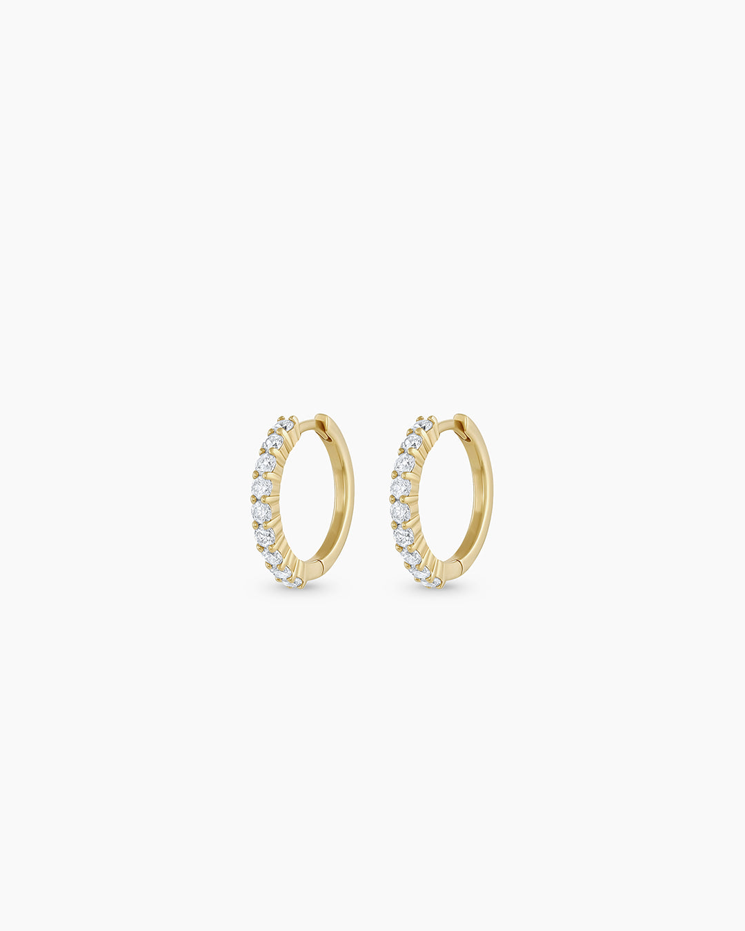 Diamond Pavé Huggie Hoop Earrings - 14K Gold Plated Cubic Zirconia Huggies for Women - Perfect for Everyday Wear, Parties & Special Occasions