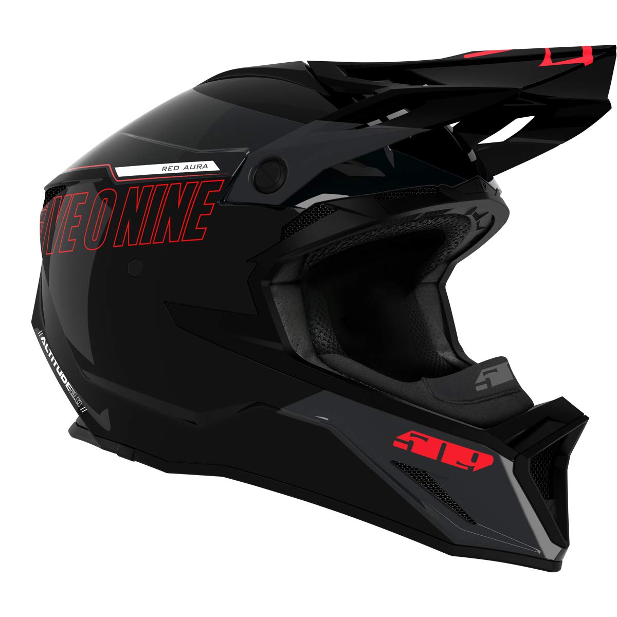 509 Altitude 2.0 Motorcycle Helmet - Red Aura Small - DOT Certified Full Face Helmet for Street Biking & Racing - Lightweight & Aerodynamic Design for Comfortable Riding