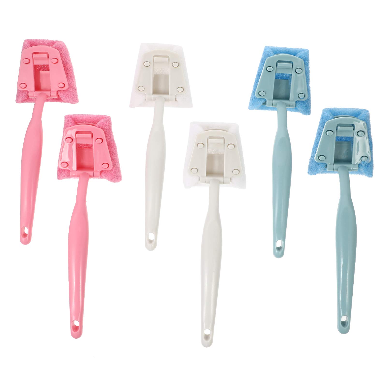 iplusmile 6-Piece Kitchen Sponge Brush Set - Long Handle Pot, Pan, Bowl & Dish Cleaning Brushes for Sink - Non-Scratch Scrubber for Cookware, Utensils & Wok Cleaning (Mixed Colors) - Perfect for Daily Dishwashing & Tough Grease Removal