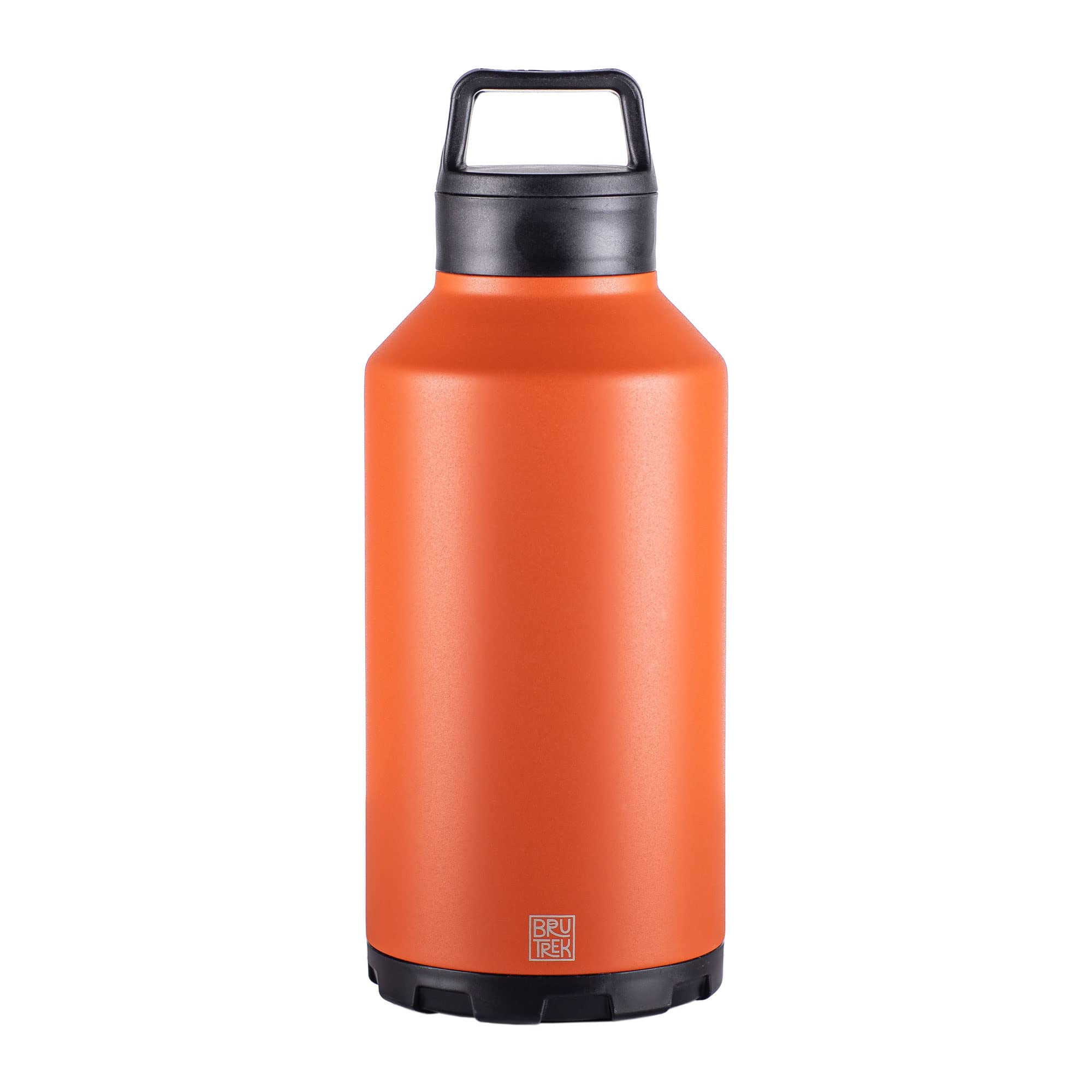 BruTrekker 64 oz Insulated Stainless Steel Tumbler Mug - Keeps Drinks Hot & Cold for 24 Hours - Reusable Coffee, Water & Beer Growler with 2-Piece Drink & Pour Lid (Red Rock) - Perfect for Camping, Hiking & Outdoor Adventures