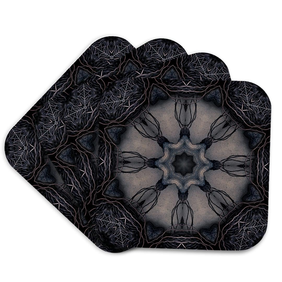 3D Rose Set of 4 Soft Absorbent Coasters - Multi-Color Drink Coasters for Coffee, Tea & Beverages - Perfect for Home, Office & Kitchen Use