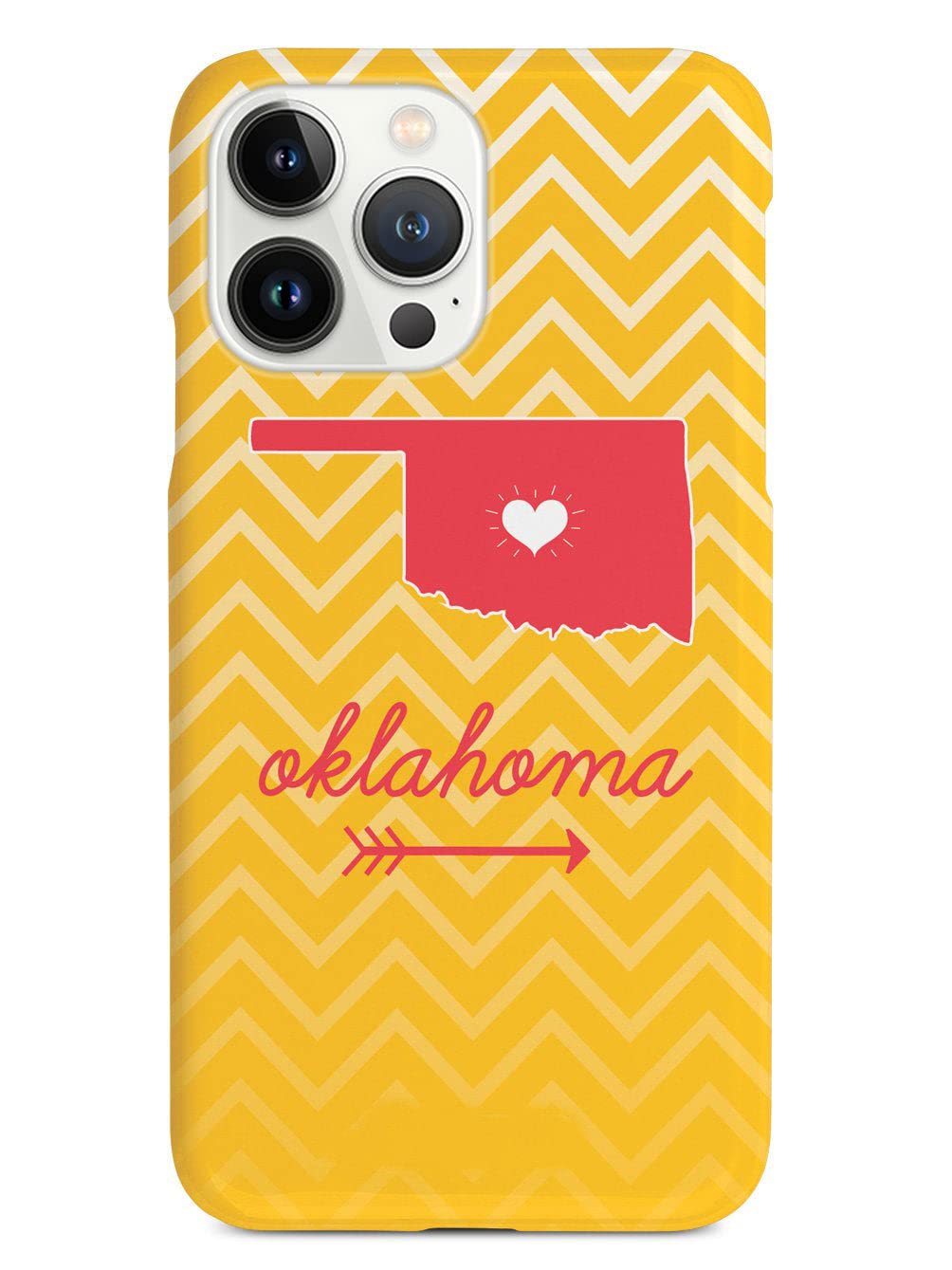 3D Textured iPhone 15 Pro Max Case with Rubber Bumper - Protective Cover for Apple iPhone 15 Pro Max - Oklahoma Chevron State Design - Shockproof & Scratch Resistant - Perfect for Everyday Use, Travel & Outdoor Activities