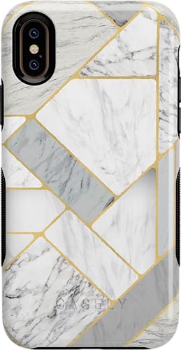 Geo White and Gold Marble