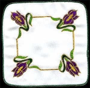 Stylish Mackintosh Iris Nouveau Design Coasters Set of 2 - Perfect for Protecting Tables from Drink Stains in Living Rooms, Dining Rooms, and Offices
