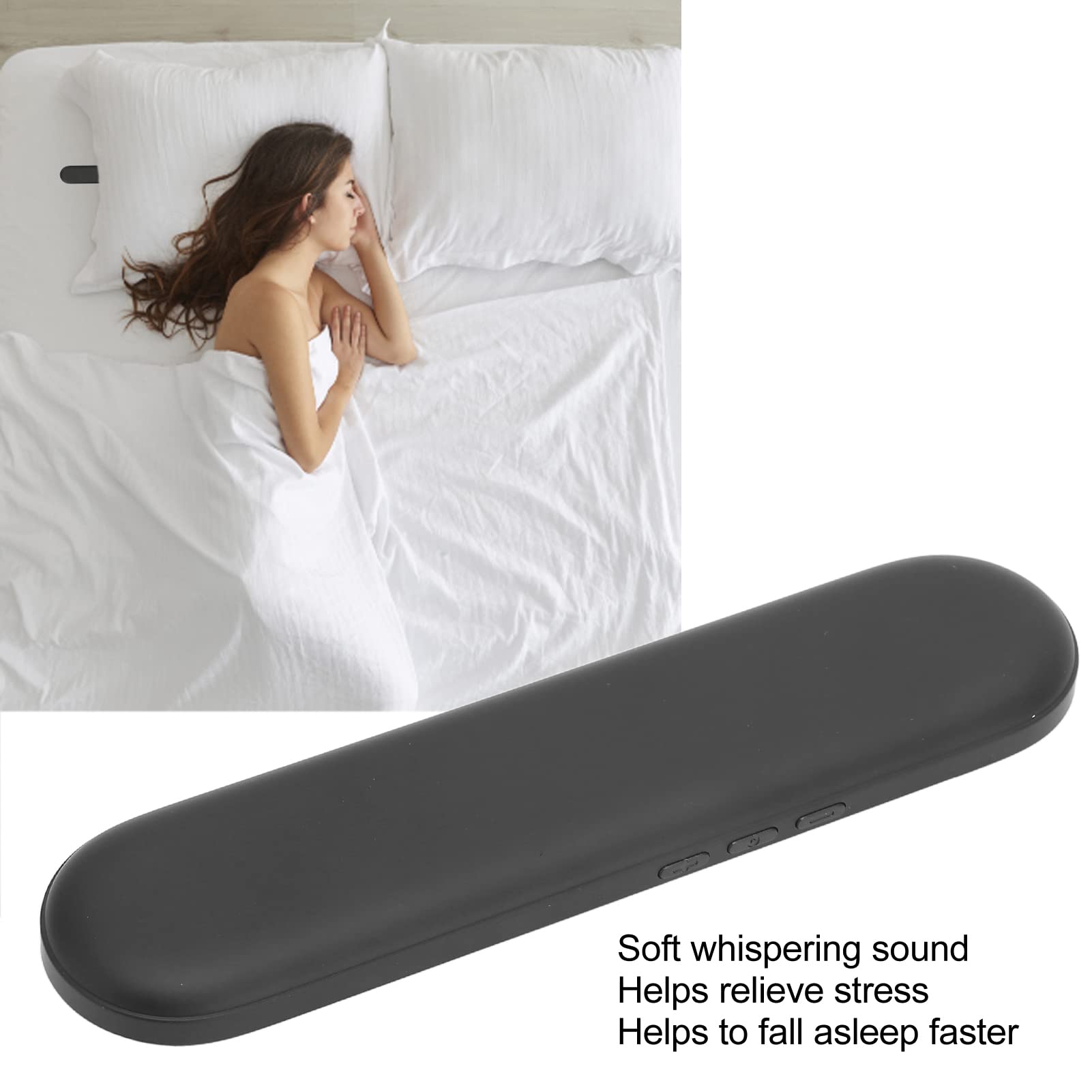 Elprico Ultra Thin Pillow Speaker - Mini Bone Conduction Bluetooth 5.3 Speaker with Stereo Bass & Timer Function (Black) | Wireless Sleep Aid for Side Sleepers, Meditation & Relaxation