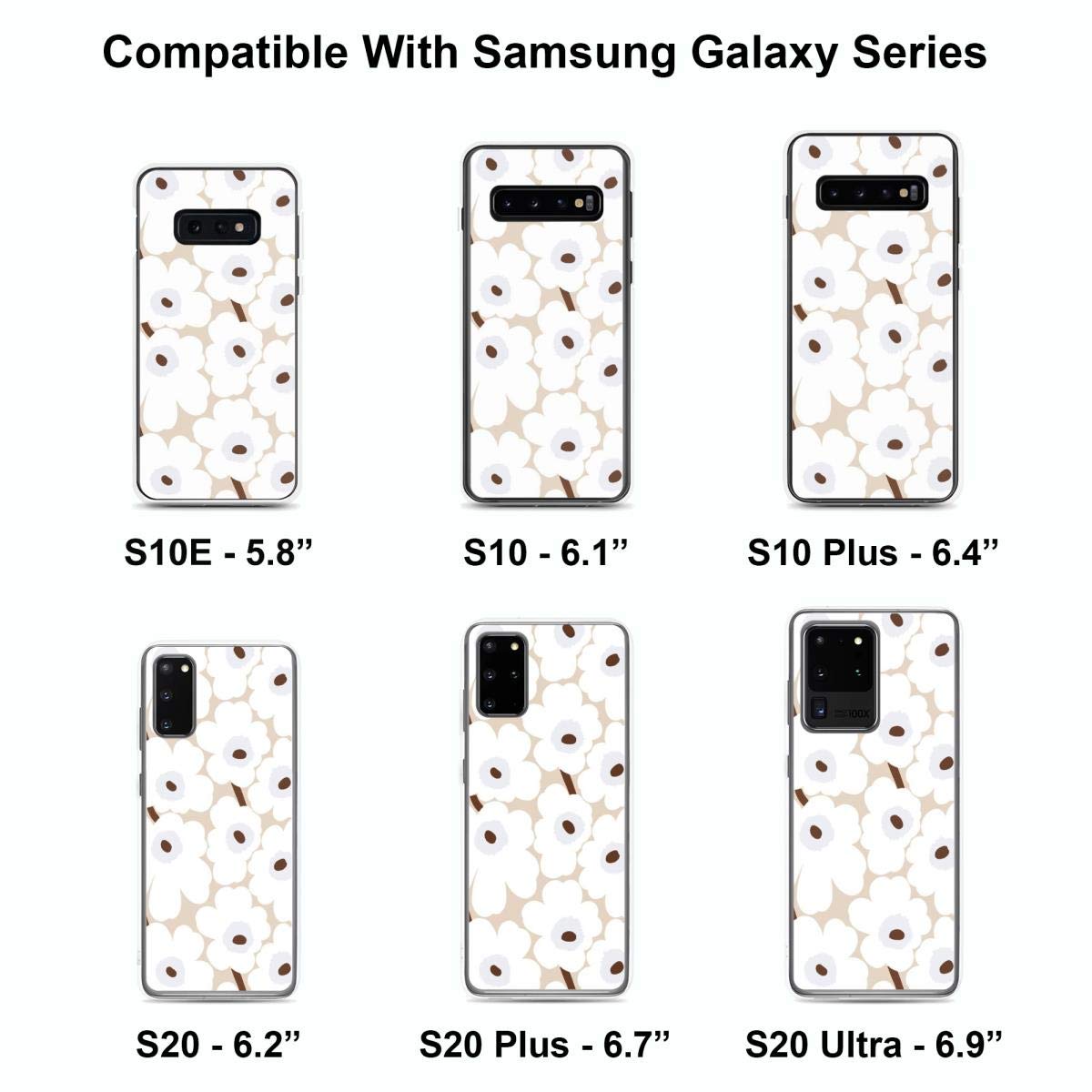 Floral Print Phone Case for iPhone 15 14 13 12 11 X Xs Xr 8 7 6 6s Plus Pro Max - White Unikko Design - Slim Protective Cover for Everyday Use & Gift Giving