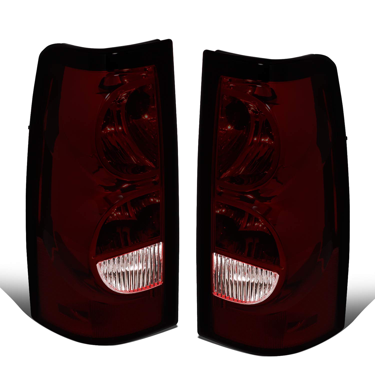 Smoked Lens Halogen Rear Tail Lights Brake Lamps with Wiring Harness for Chevy Silverado 1500 2500 3500 2003-2007 - Driver & Passenger Side - Factory Style Replacement for Enhanced Night Visibility & Safety